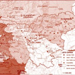 Map of the range of the song “The Infanticide Bride” throughout Slovenia, by Franci Petek.